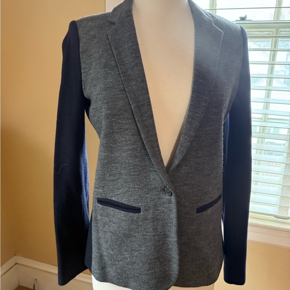 J. Crew Jackets & Blazers - J.Crew Color Block Navy Blue and Grey Blazer
